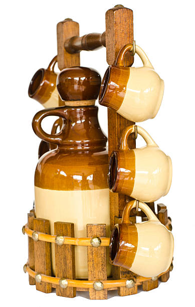 istock Bottle and glasses for drinking in a wooden box 483201443