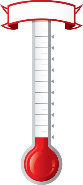 Goal Thermometer Thermometer illustration, perfect for a charity goal. Includes a transparent PNG and large JPG. thermometer stock illustrations
