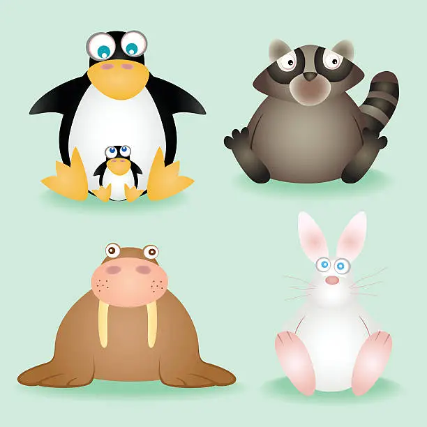 Vector illustration of Set of Animals