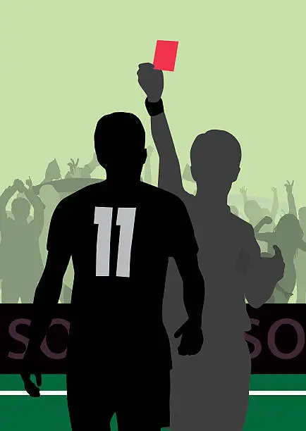 Vector illustration of red card
