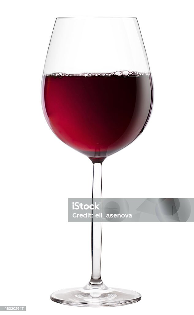 Hermitage vino vetro isolato su sfondo bianco - Foto stock royalty-free di Vino rosso