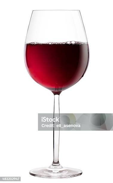 Hermitage Vino Vetro Isolato Su Sfondo Bianco - Fotografie stock e altre immagini di Vino rosso - Vino rosso, Bicchiere, Vetro