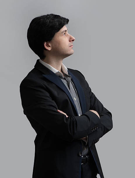 istock profile of handsome man on gray background 483203459