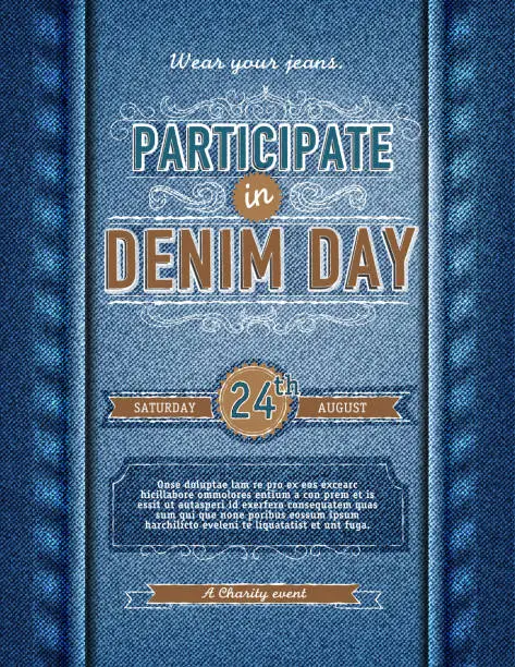 Vector illustration of Denim Day participation poster design template