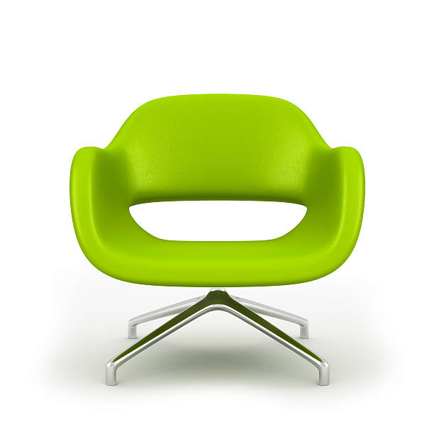 istock Green leather modern armchair isolated on white background 3d re 483204564