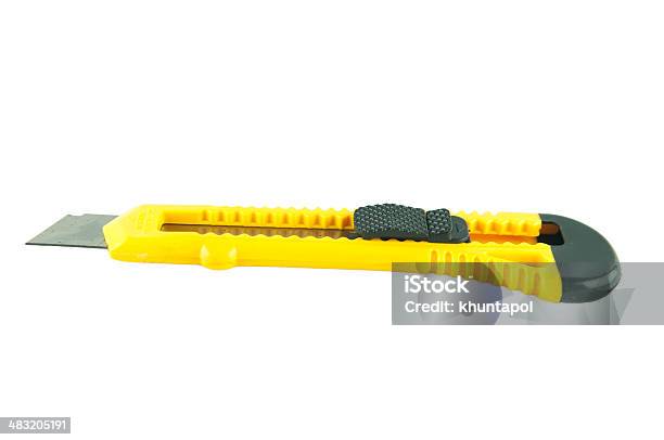 Yellow Box Knife Isolated On White Background Stock Photo - Download Image  Now - Accessibility, Blade, Colors - iStock