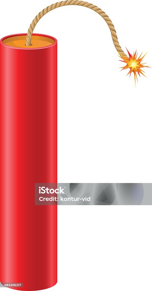 dynamite explosive avec une brûler Amorce illustration vectorielle - clipart vectoriel de Activité libre de droits