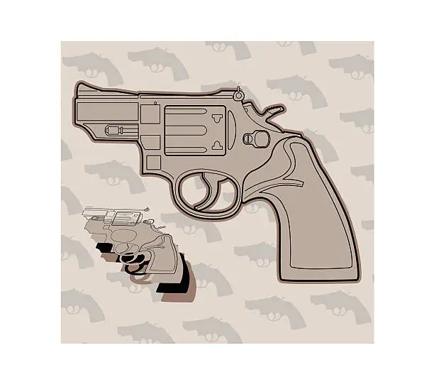 Vector illustration of Handgun (Layered Vector)