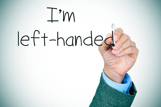istock left-handed writting the text I am left-handed 483206564