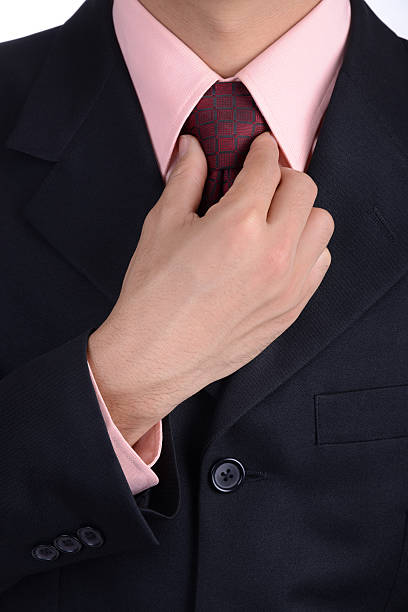 스마트네트워크 사업가 비즈니스 조정 어울리다 및 침목 - necktie pink shirt luxury 뉴스 사진 이미지