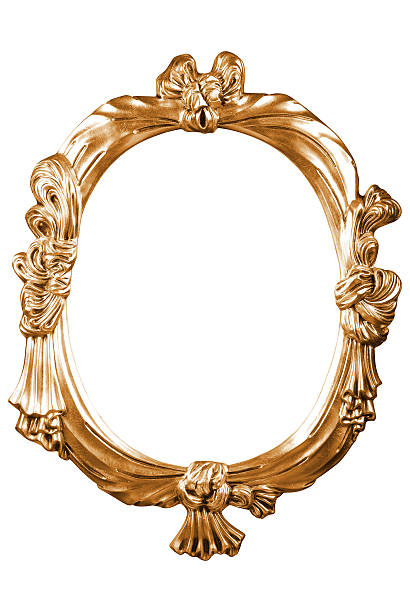 istock Gold vintage frame isolated on white background 483210050