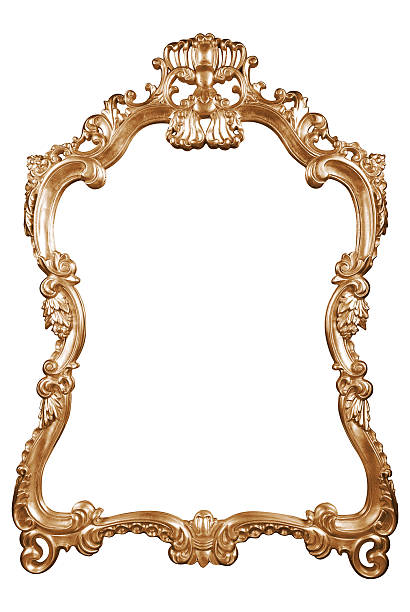 istock Gold vintage frame isolated on white background 483210056