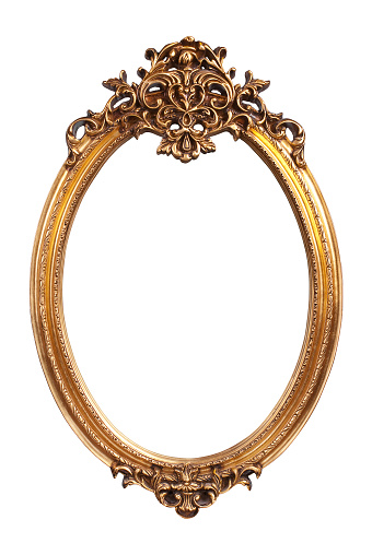 Oval Gold Vintage Frame Isolated On White Background Stock Photo - Download  Image Now - Istock
