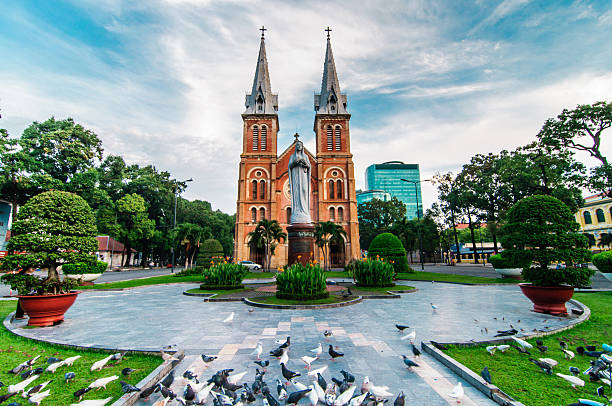 Saigon Notre-Dame Basilica, Vietnam stock photo