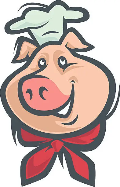 Vector illustration of piggy chef