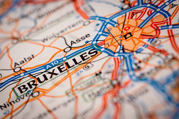 istock Bruxelles City on a Road Map 483211114