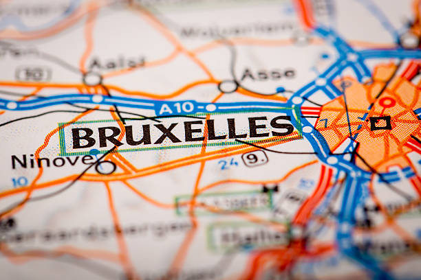 istock Bruxelles City on a Road Map 483211118