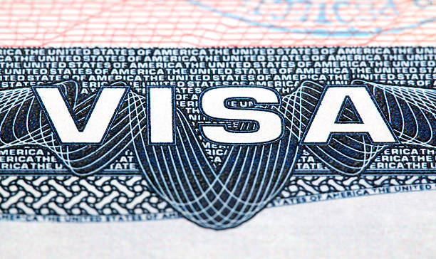 istock Close up of USA visa stamp 483211280