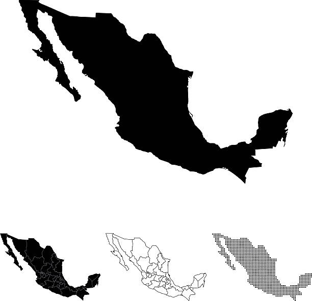 stockillustraties, clipart, cartoons en iconen met mexico map - mexico