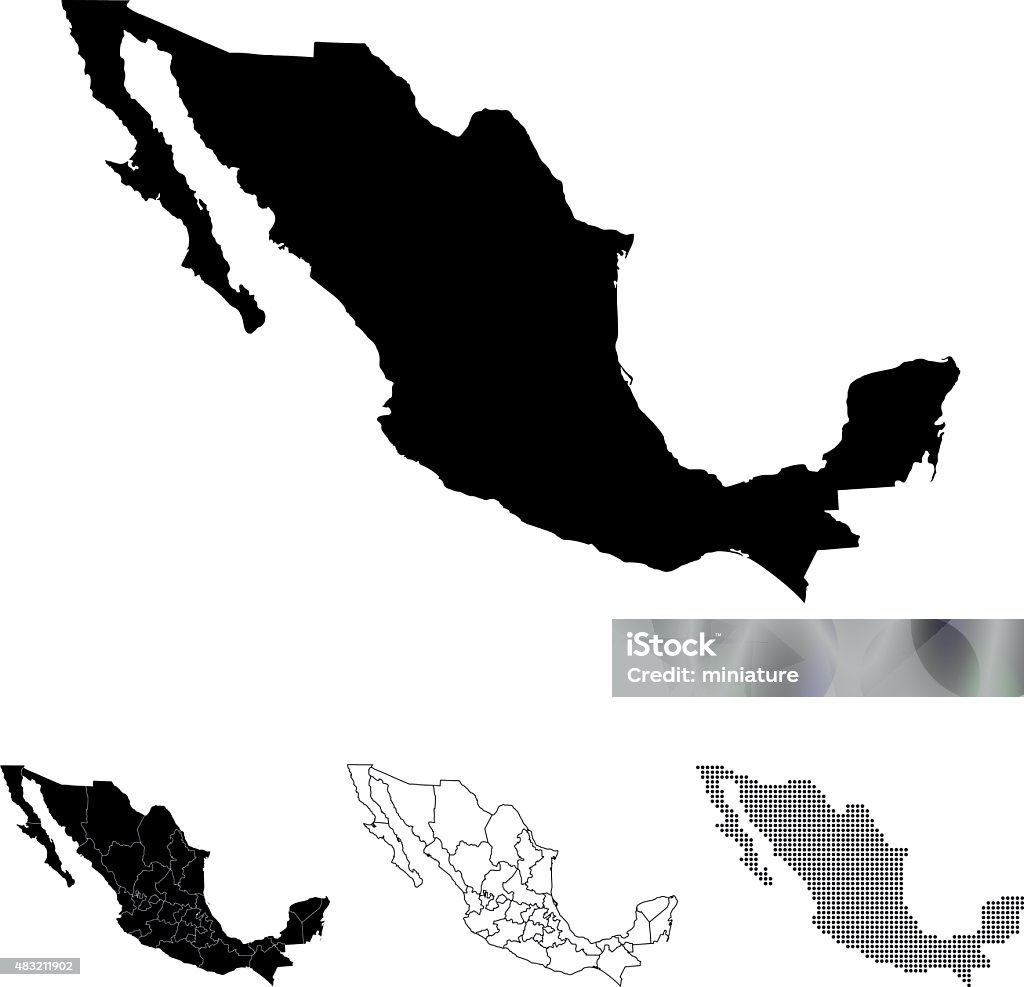Мексика карта - Векторная графика Мексика роялти-фри