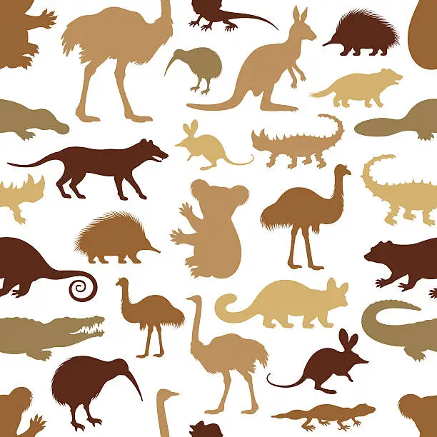 Vector illustration of Australian Animal Pattern