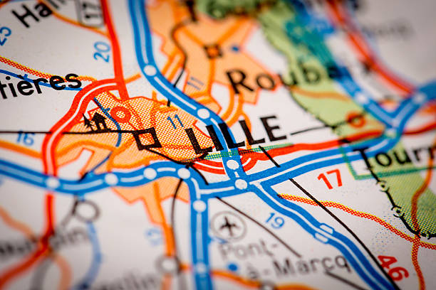 istock Lille City on a Road Map 483212530