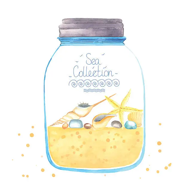 Vector illustration of Memories in a jar.
