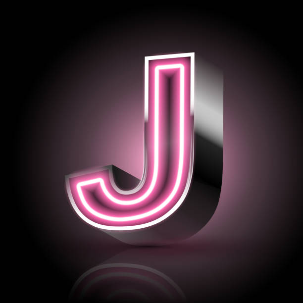 3d Pink Neon Light Letter J Stock Illustration - Download Image Now - Letter  J, Neon Lighting, Pink Color - iStock
