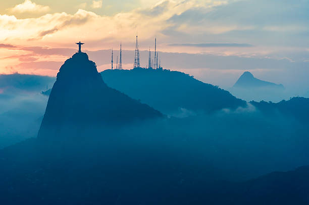 Sunset view of Rio de Janairo, Brazil stock photo