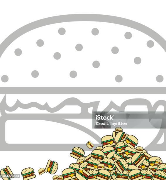 Background Of Poured Hamburgers Preparation For Design Vector Stock Illustration - Download Image Now