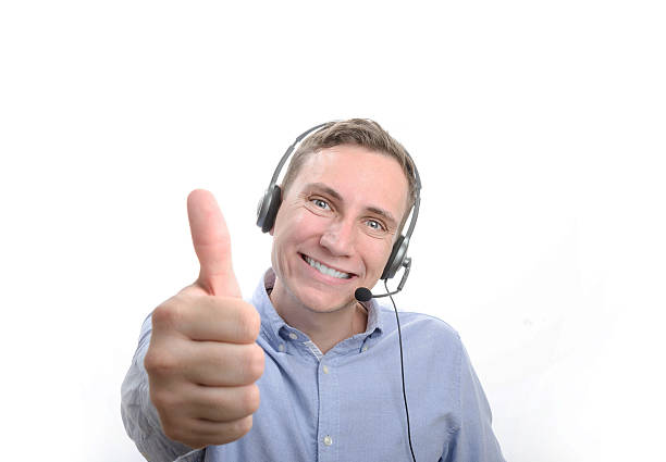 istock Smiling Male Callcenter Agent shows Thumb 483221974