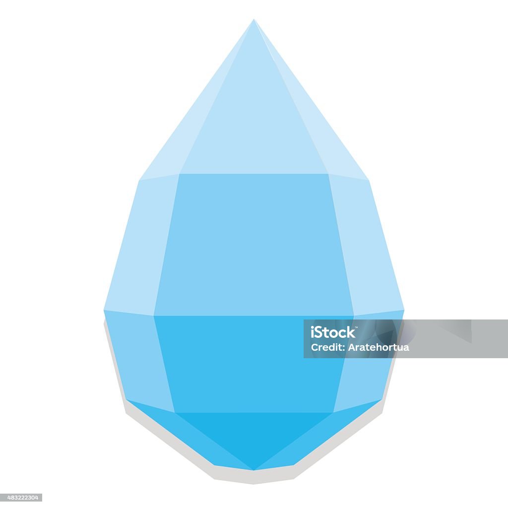 Drop Blue Simple Low Poly Style Blue Drop Isolated Stock Illustration - Download Image ...