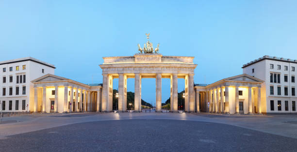 istock Brandenburg gate panorama at dusk, Berlin 483226385