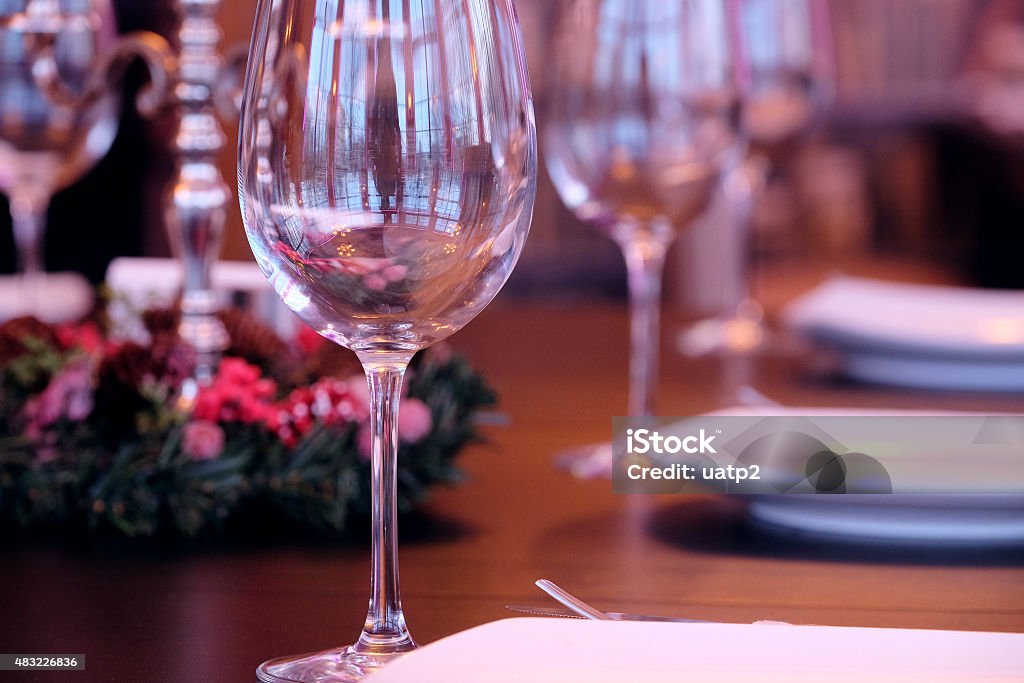 restaurant Empty glasses in restaurant 2015 Stock Photo