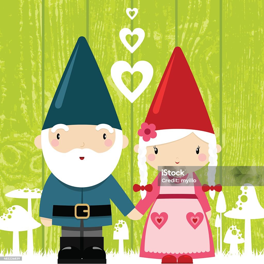 gnome rodziny. para, dziadkowie, st Valentine's day Ilustracja, WEKTOR - Grafika wektorowa royalty-free (Krasnal ogrodowy)