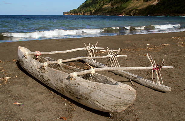 Traditional South Pacific Canoe stock photo