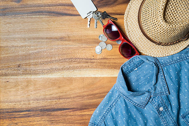 istock Copy space and casual man hipster style on wooden background. 483227182