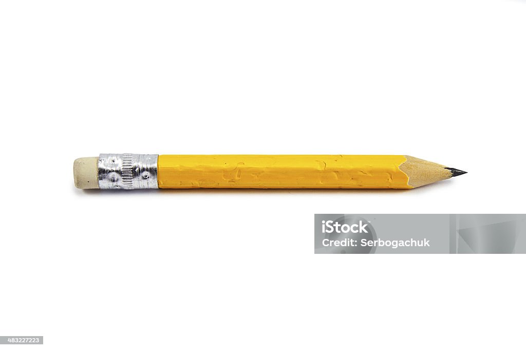 short, chewed up pencil stub A short, chewed up pencil stub Pencil Stock Photo