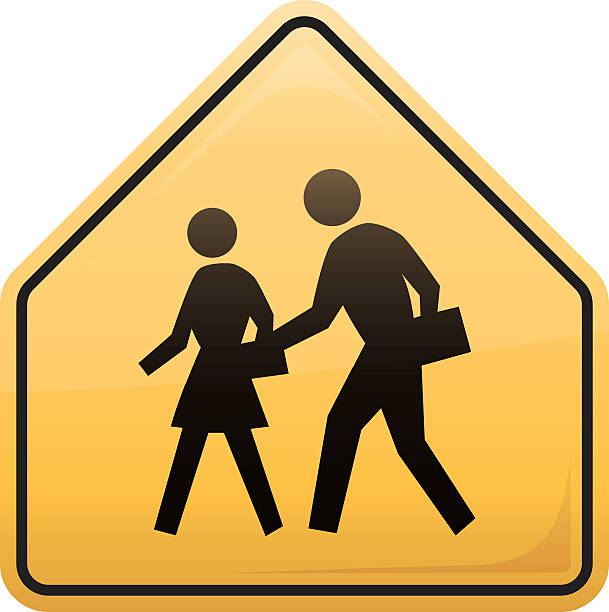 107 School Crossing Sign Illustrations & Clip Art - iStock