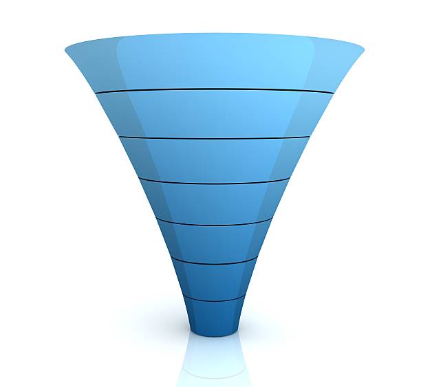 trichterdiagramm - conversion funnel stock-fotos und bilder