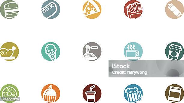 Icone Del Fast Food - Immagini vettoriali stock e altre immagini di Alchol - Alchol, Alimentazione non salutare, Barbecue - Cibo