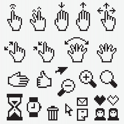 Pixel Cursor Other Elements Collection - Concept. Very easy to manipulate, elements are on a different layers.