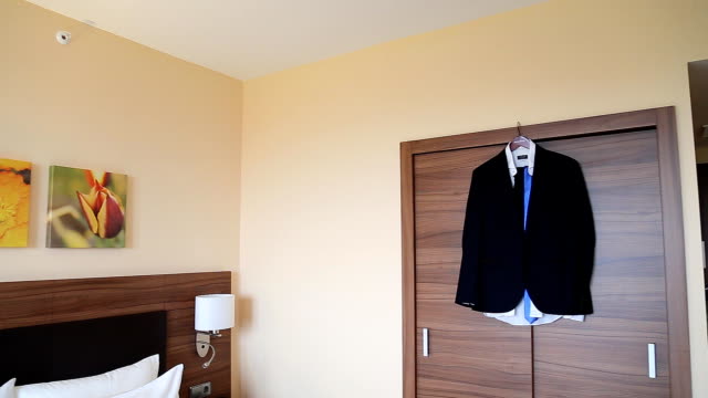 Groom's suit hanging