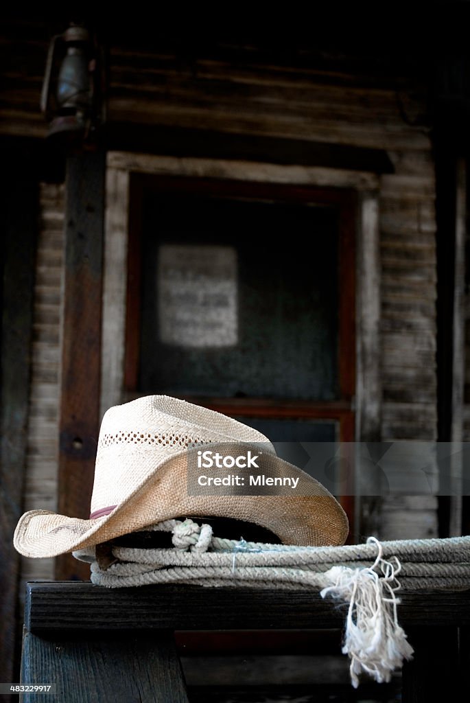 Chapéu de Cowboy e Lariat - Royalty-free Abandonado Foto de stock