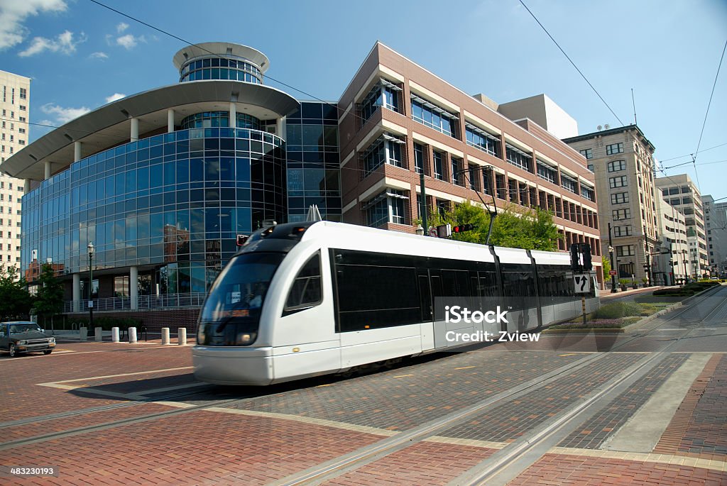 Train Metro Crossing Intersection - Photo de Houston - Texas libre de droits