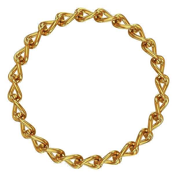 Chain in shape of circle chain in shape of circle, isolated on white necklace photos stock pictures, royalty-free photos & images