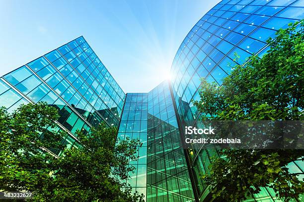 Corporate Modern Offices Building In London Stock Photo - Download Image Now - Tree, Building Exterior, Office Building Exterior