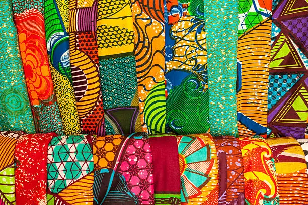 Photo of African fabrics from Ghana, West Africa