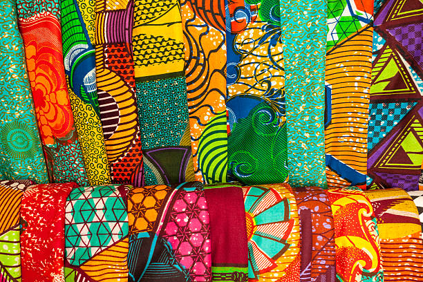африканских тканей от ганы, западная африка - ghana стоковые фото и изображения