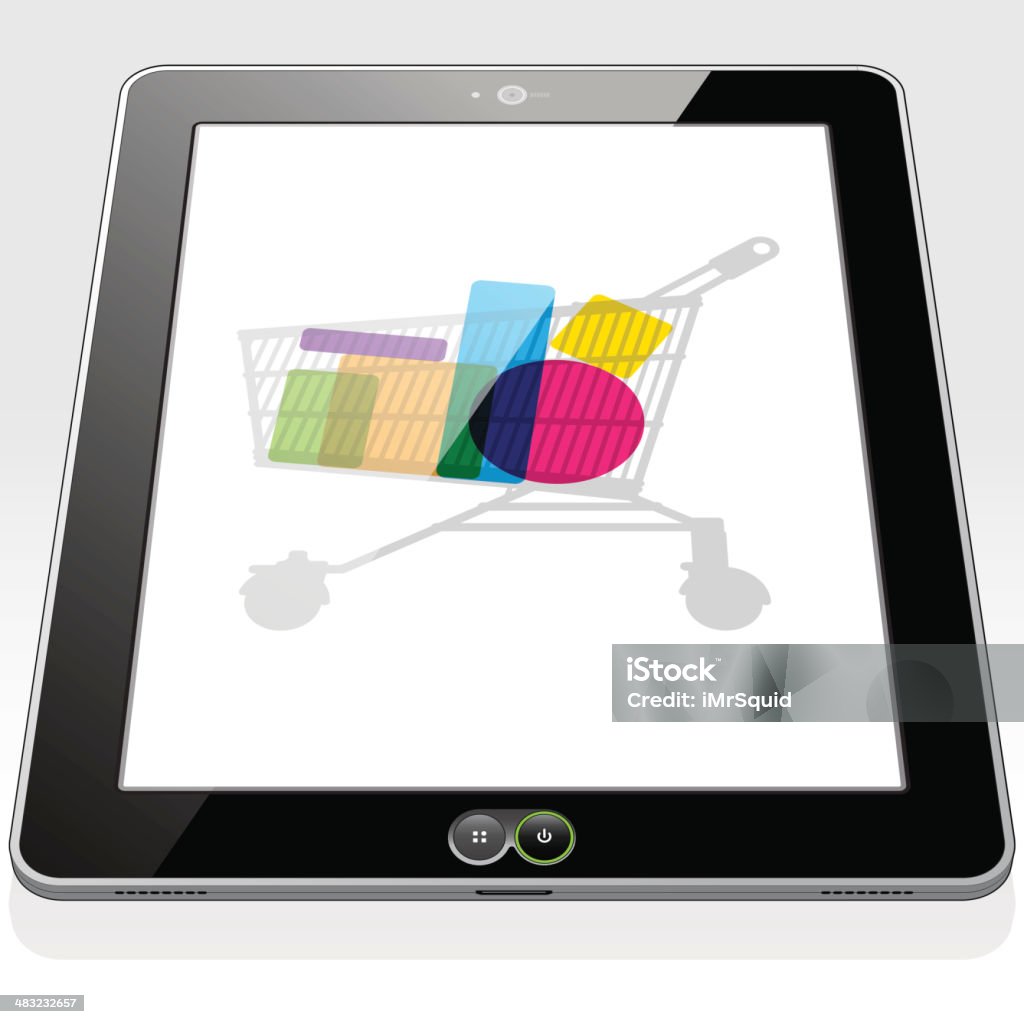 Tablet PC shopping Tablet PC online/digital shopping. Bluetooth stock vector
